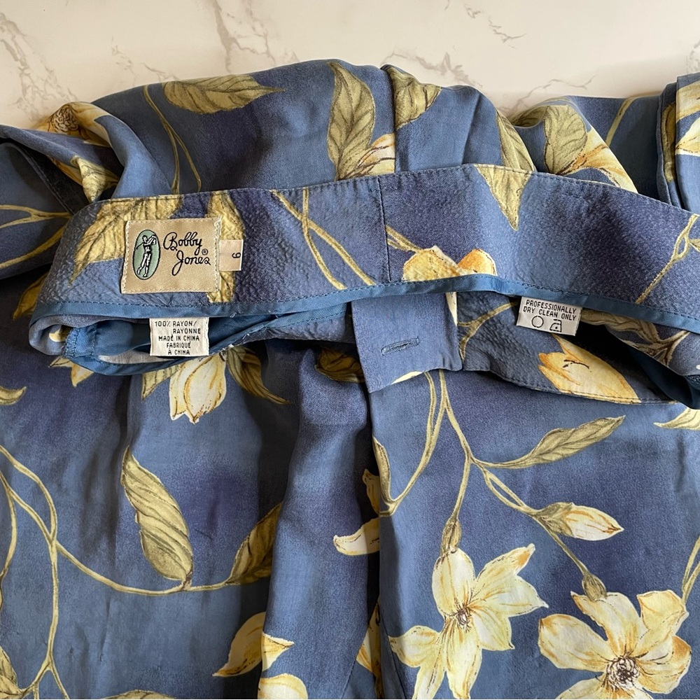 Bobby Jones Vintage Floral Sleeveless Button Down Matching Shorts Set | Size 6 - Picture 6 of 15